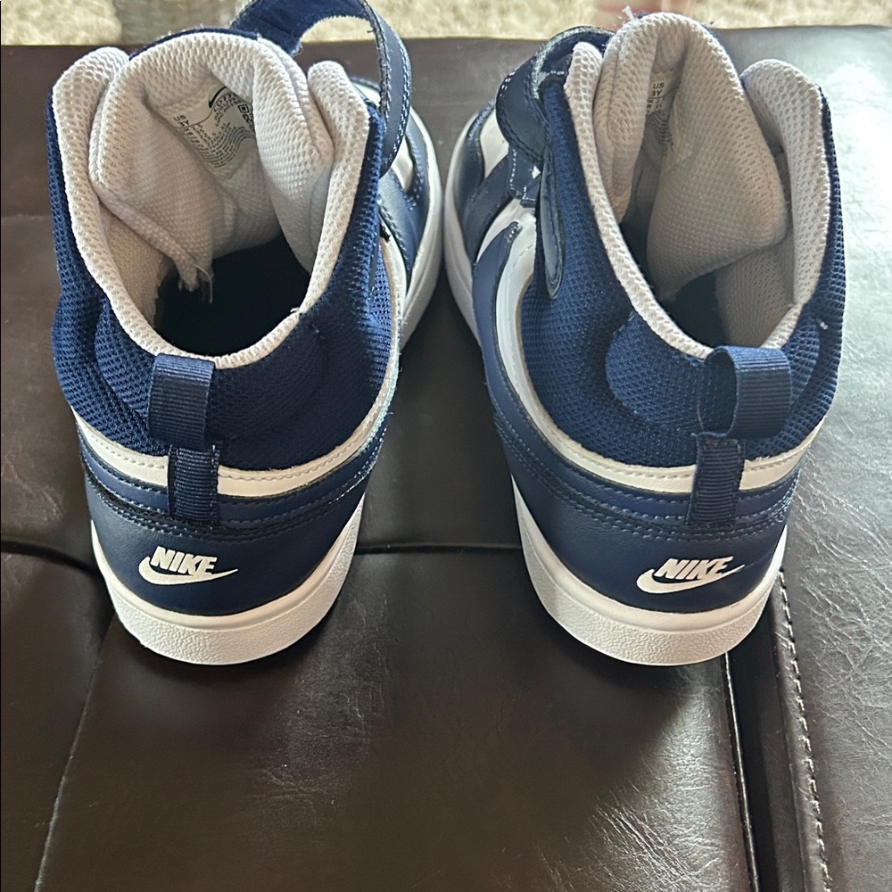 Nike Kids Basketball Blue and White Hi Top Sneakers - Picture 6 of 8